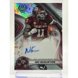 2024 Bowman Best U Nic Scourton Refractor Auto Texas A&M Carolina Panthers
